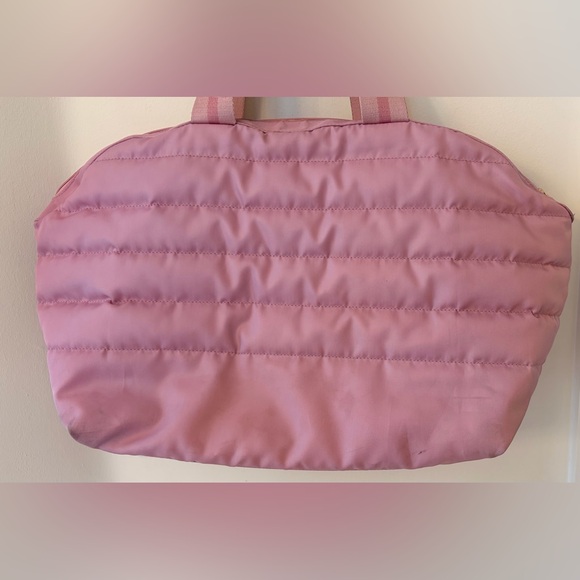 Victoria’s Secret Pink Quilted Tote Travel Weekender Gym Logo Duffel Bag - Picture 3 of 17